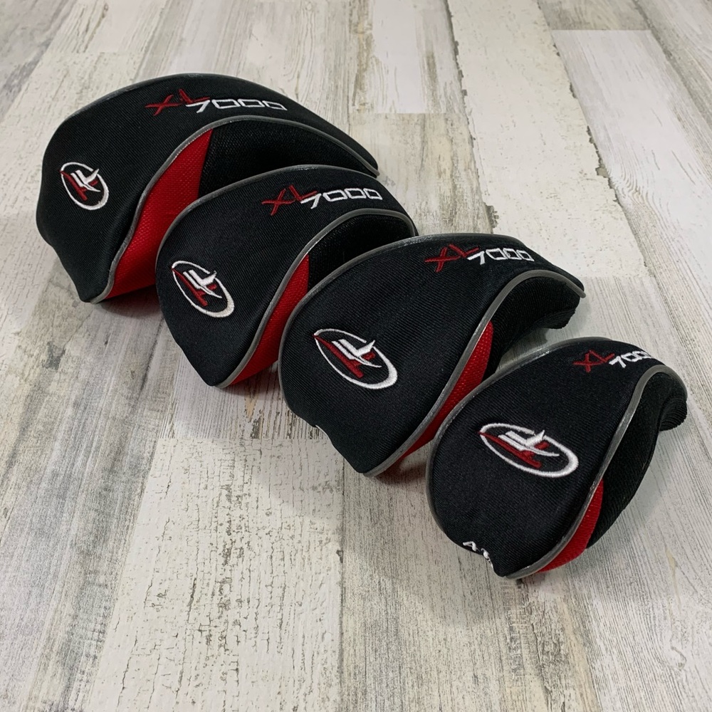 Top Flight Men’s XL 7000 Head Covers. 1 wood, 3 Wood, 5 Wood, hybrid, VGC